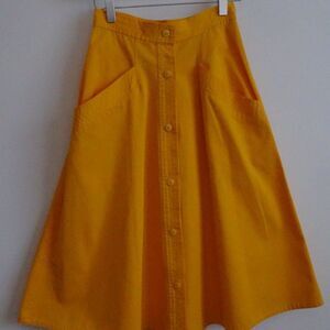 Rafaella Orange A Line Front pocket Button Skirt Sz 4 XXS